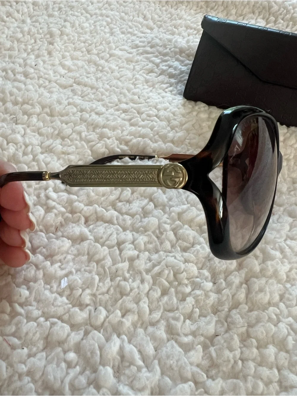 Gucci Women’s Black Oversized Sunglasses with Case - Model GG0076S (003 Havana)
